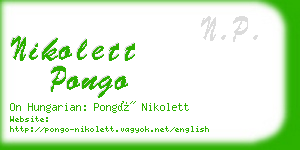 nikolett pongo business card